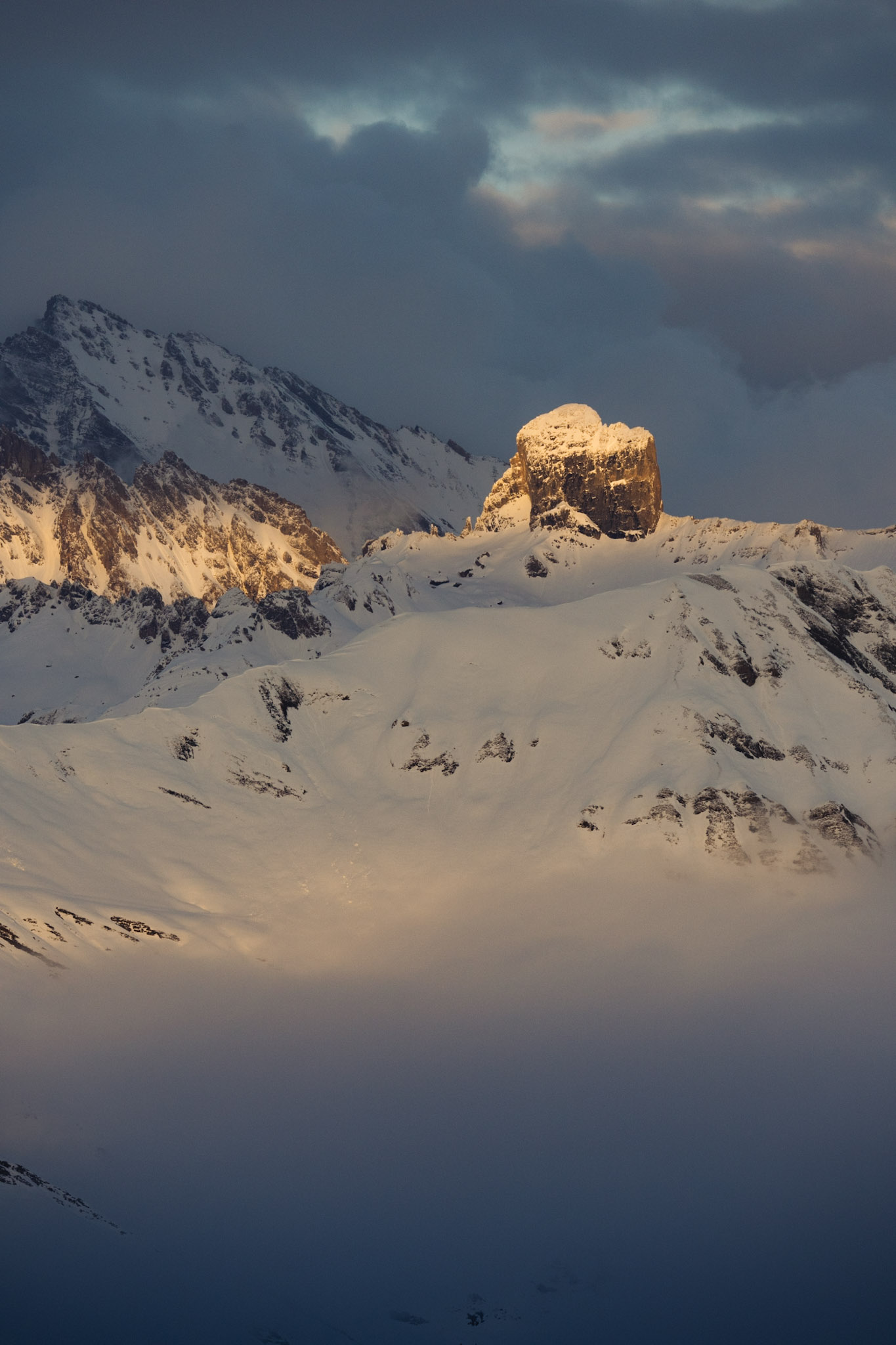 pierra menta summit sunset beaufortain savoie france