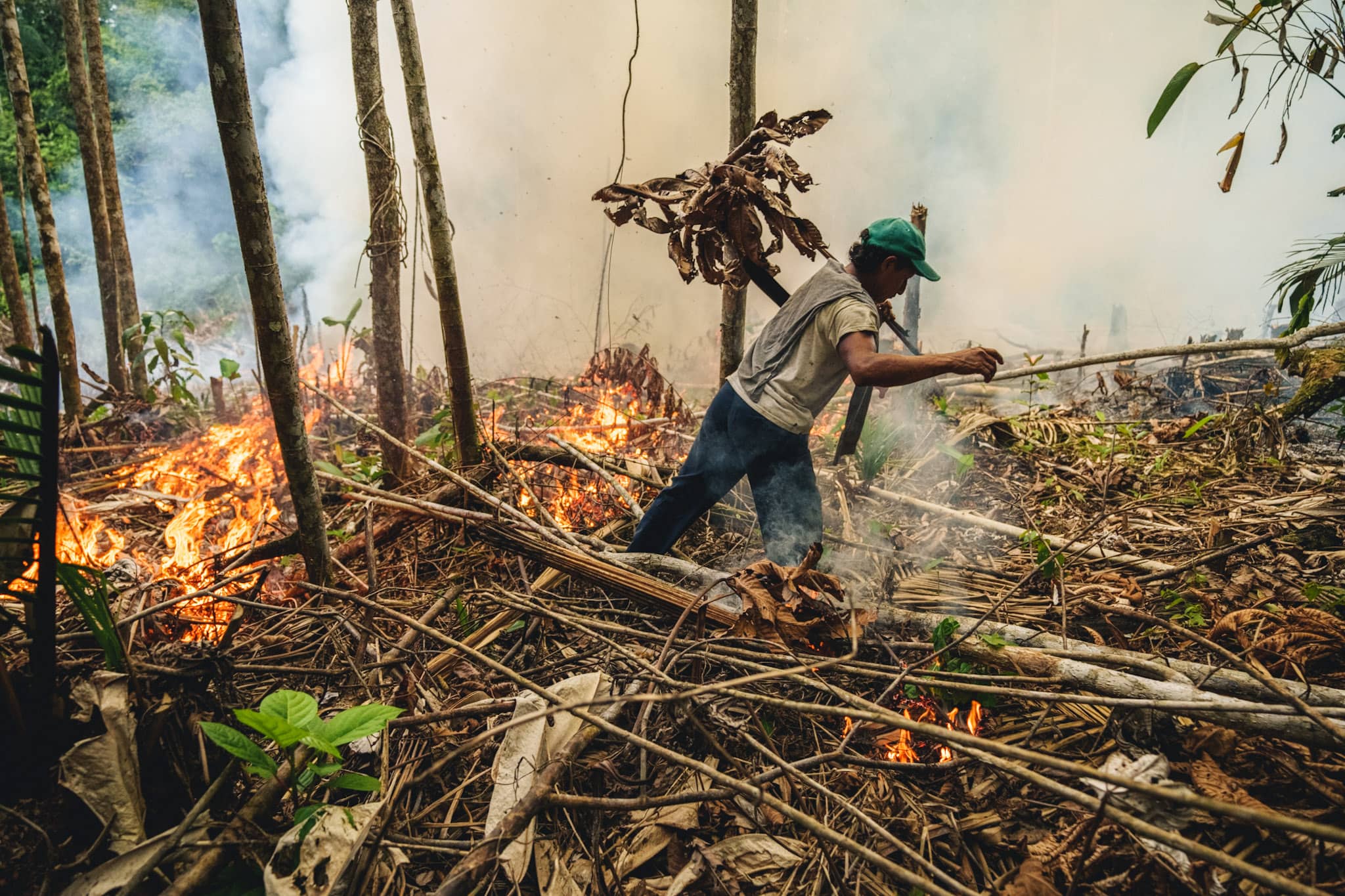 chagra burning in the caqueta colombian amazon