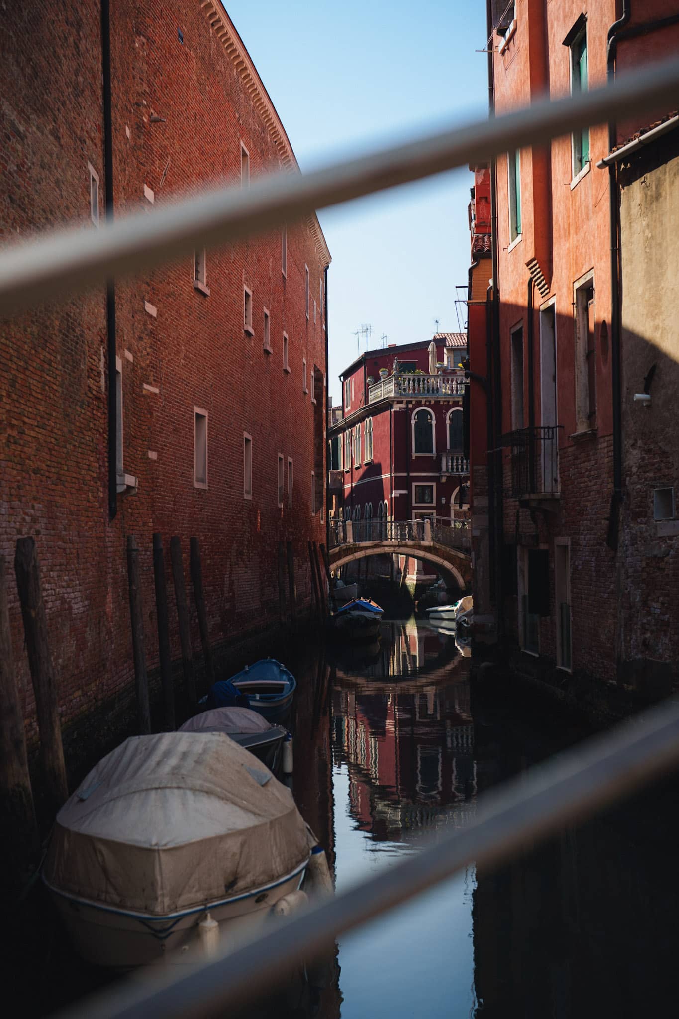 red bricks canal in venice italy